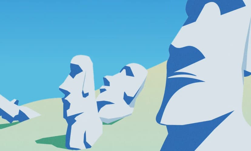 Moai of Rapa Nui illustration representing business in Chile