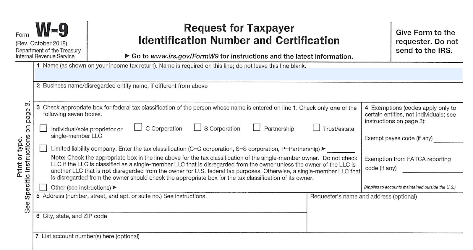 w-9 - Request for TaxpayerIdentification Number and Certification