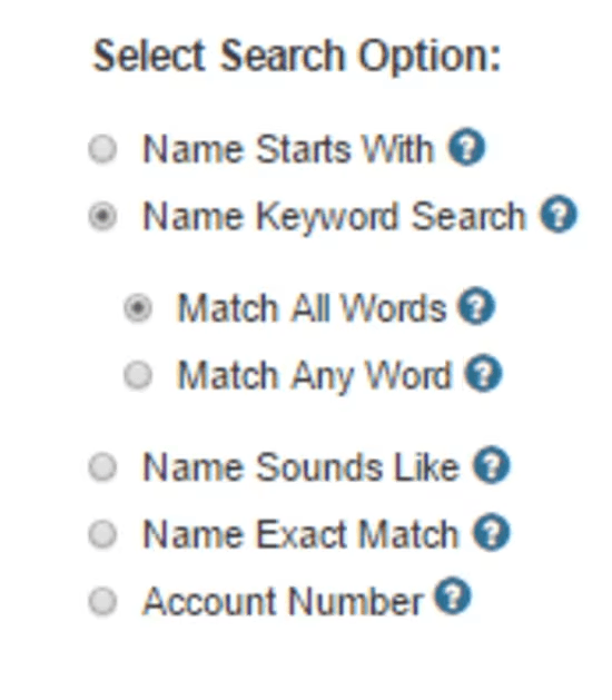 Select search Option